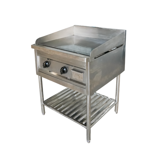 Griddle with Slatted Bottom Shelf